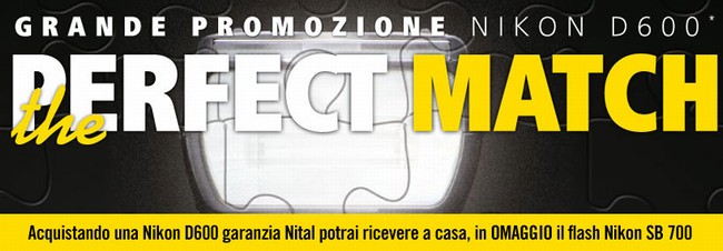 Promozione Nital: acquista Nikon D600 e avrai il flash SB700 in omaggio