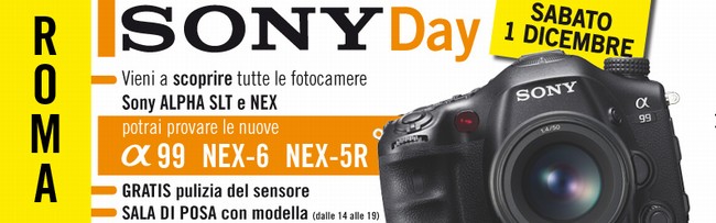 Sabato 1 Dicembre - Sony Day - ILFOTOAMATORE ROMA