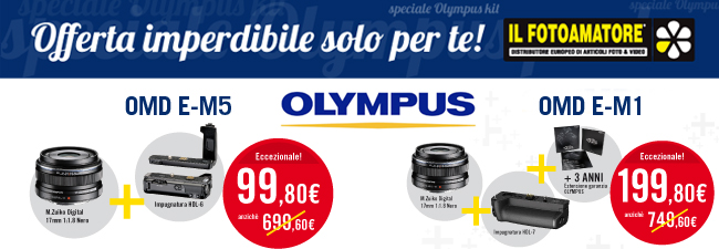 Promozione Kit accessori Olympus OMD E-M1 e OMD E-M5