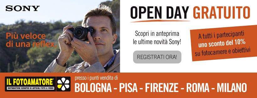 Sony OpenDay ILFOTOAMATORE - Eccezionale extra sconto 10% immediato