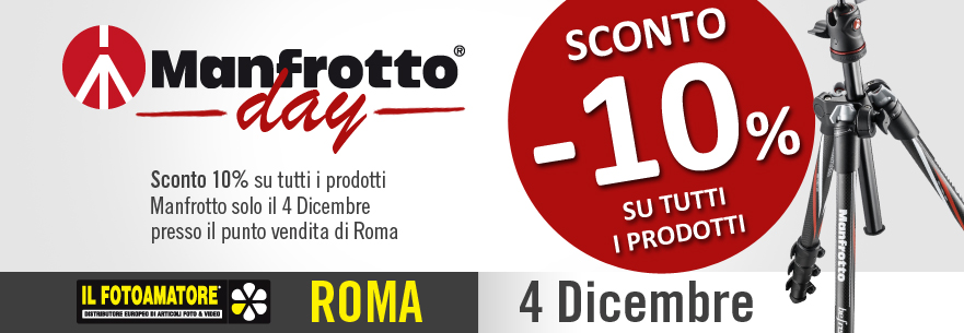 Manfrotto Day Roma sconto 10%
