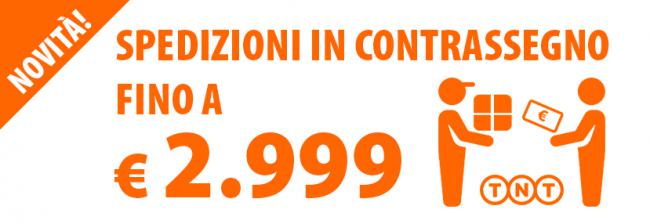 Pagamenti in contrassegno fino a 2.999 