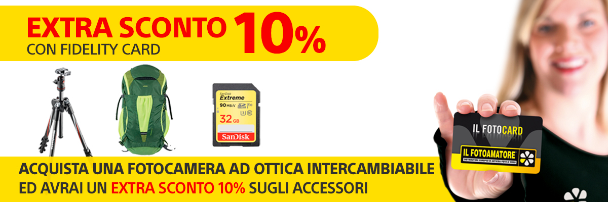 Promozione fidelity card sconto extra 10% dal 7 al 30 Novembre