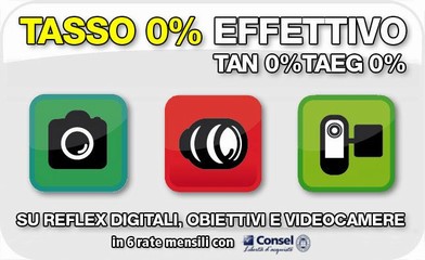 Reflex, obiettivi e videocamere: tutto a tasso Zero  (Tan 0 - Taeg 0)