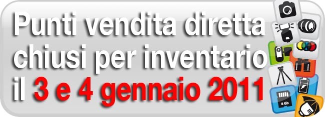 Punti vendita diretta chiusi per inventario il 3 e 4 Gennaio 2011
