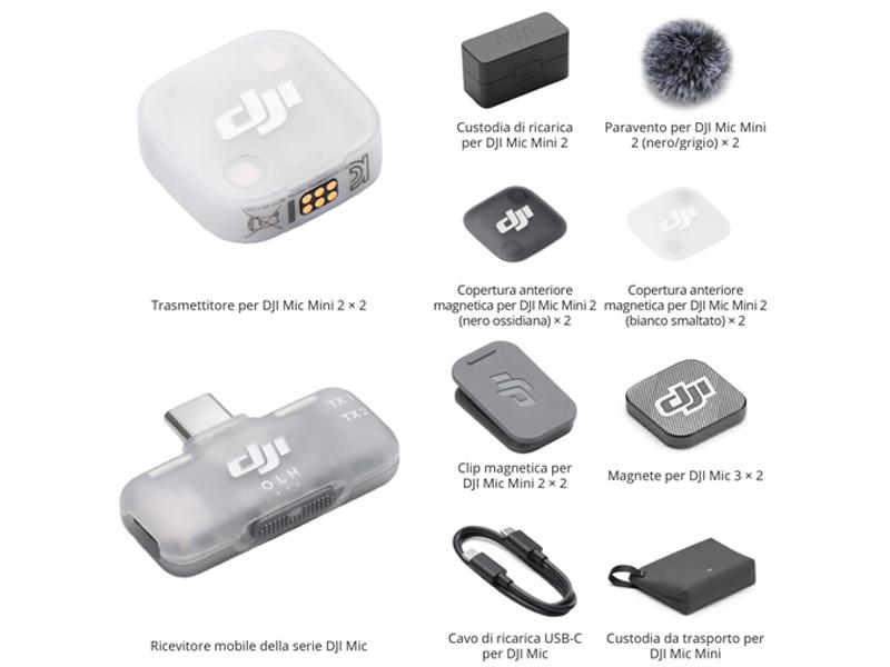 DJI MIC MINI 2 (2TX + 1 MOBILE RX + CUSTODIA RICARICA)