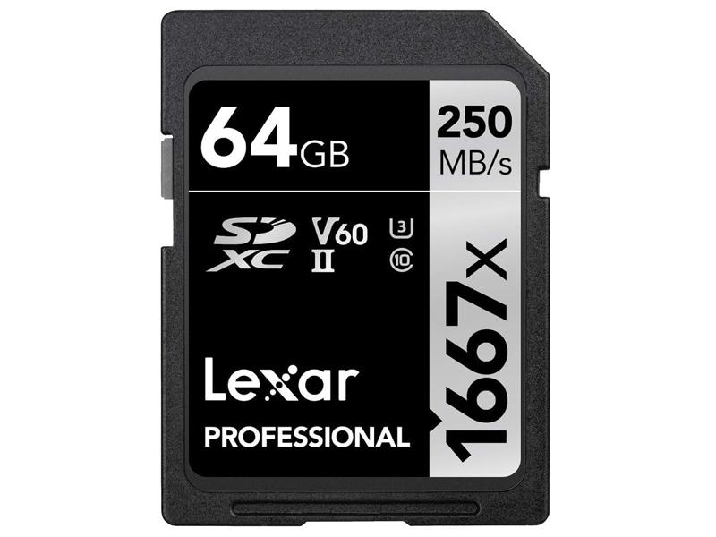 LEXAR SDXC CARD 64GB UHS-II V60 1667X 250MB/S