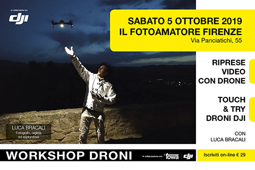workshop droni con Luca Bracali e touch and try con DJI